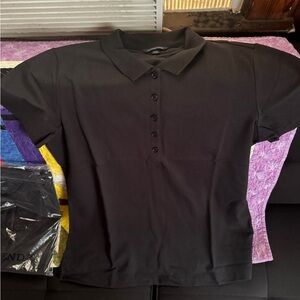 Jet black Black Lands End polo